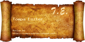 Tompa Eszter névjegykártya